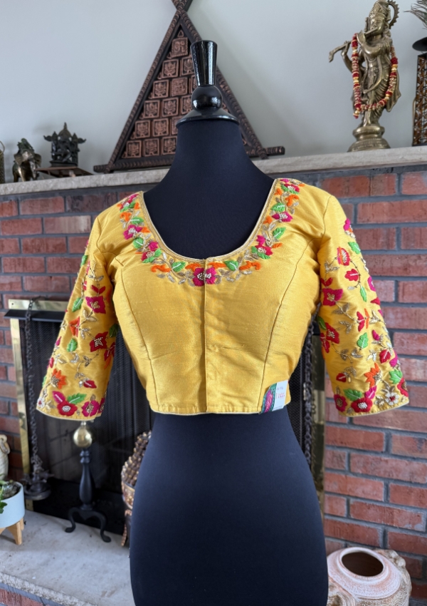 Mustard Embroidered Blouse